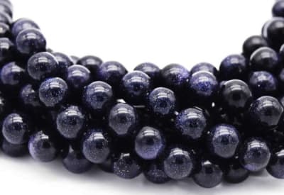 Goldstone Azúl Redondo 10mm (Tira)1