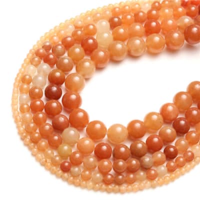 Aventurina Roja Natural 12mm Redondo (Tira)1