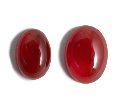 6x4mm Agata Roja Coubuchón Oval (Un)