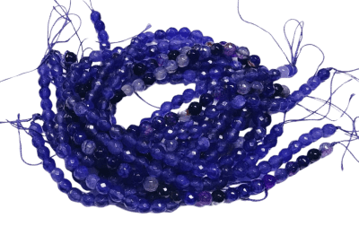 Agata Púrpura Natural Facetada 6mm Redonda (Tira)1