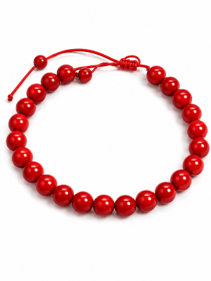 Pulsera Agata Roja Natural Con Hilo 8mm (Unidad)