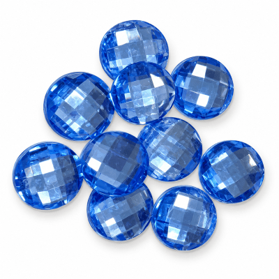 18mm Coubuchón Acrílico Redondo Celeste (10 Unidades)