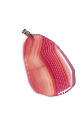 Colgante Agata Fucsia Natural Plano (Unidad)