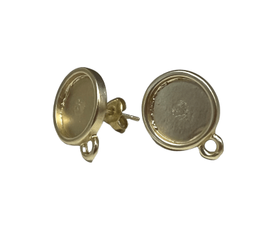 Base Aros Bañada Oro 18K Circulo con Argolla (Par)
