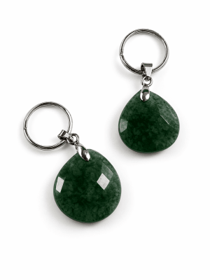 Colgante Jade Verde Gota Plana Facetada 15x16mm (Unidad)