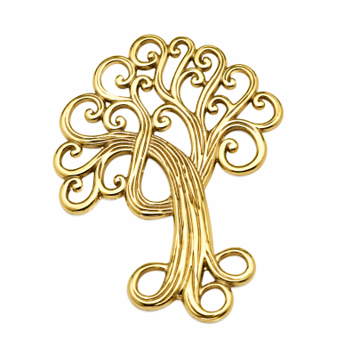 Colgante Bañado Oro Mate Árbol de la Vida (Unidad)1