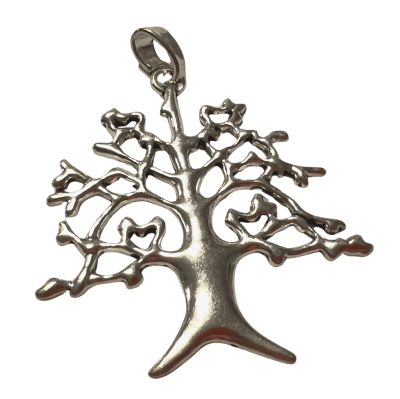 Base Collar Colgante Árbol de la Vida Metal Plateada XL 7x6 cms (Unidad)