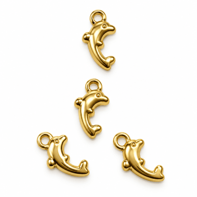 Colgante Chiche Bañada Oro 18K Delfin 11mm (Unidad)