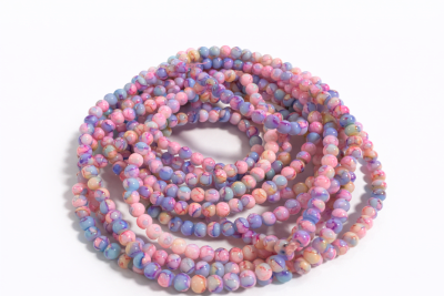 Vidrio Redondo Baby Pink 6mm (Tira)1