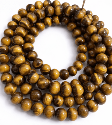 Vidrio Redondo Simil Ojo de Tigre 8mm (Tira)