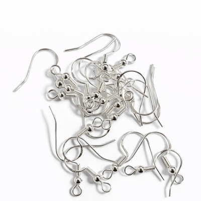 Gancho Aro Bolita Baño Plata 925 (10 pares)