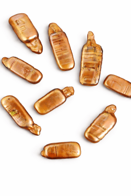 Perla Natural Dientes Oro 16x7.5mm (Unidad)