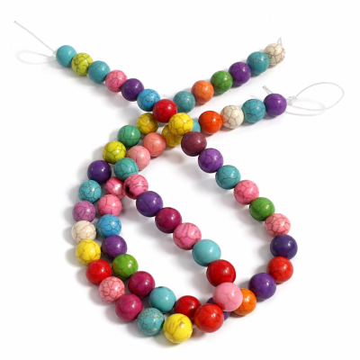 Howlite Multicolor 10mm Redonda (Tira)