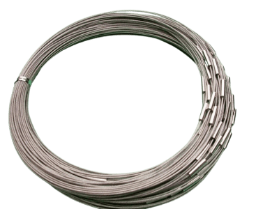 Collar Acero Plateado Broche (Tira)