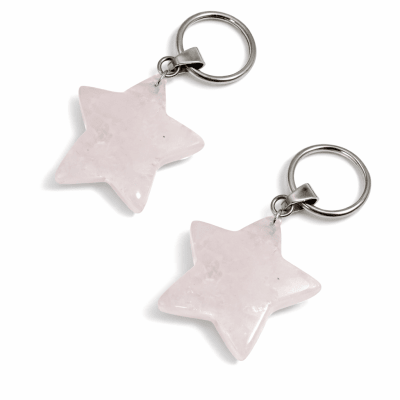 Colgante Estrella Cuarzo Rosa Natural 2 cms (Unidad)