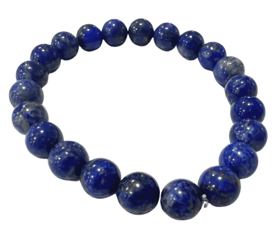Pulsera Lapislázuli Natural Elásticado 8mm (Unidad)