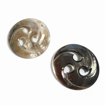 Black Mother Of Pearl Triskelion 49mm (Unidad)