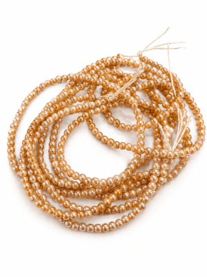 Perla Vidrio Mini Dorado Redonda 2mm (Tira)