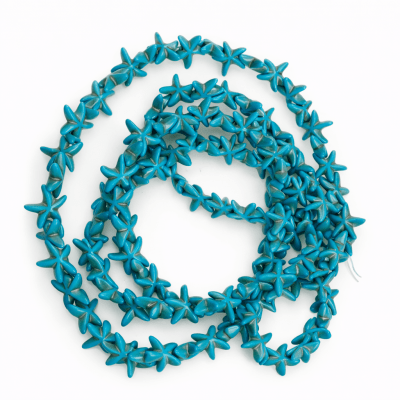 Estrella de Mar Cerámica Turquesa 15mm (Tira)1