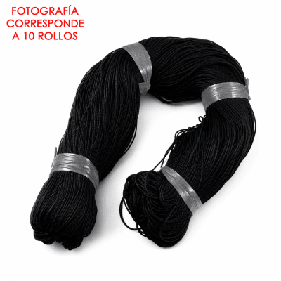 Hilo Similar Cuero Chivo-Encerado Negro (Rollo 60mt)