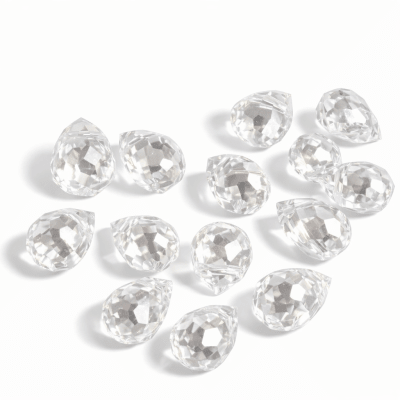 Gota Cristal Circón Transparente Perforada 10x8mm (10 Unidades)1