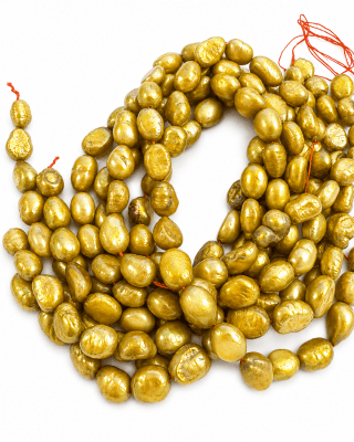 Perla Natural Arroz Gold 9x7mm (Tira)