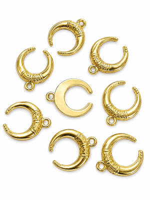 Colgante Dorado Luna Invertido 15mm (10 Unidades)