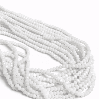 Cristal Blanco Opaco Rondelle 4x3mm Extra Largo (Tira)