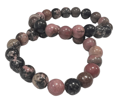 Pulsera Rodonita Natural Elasticada 10mm (Unidad)1