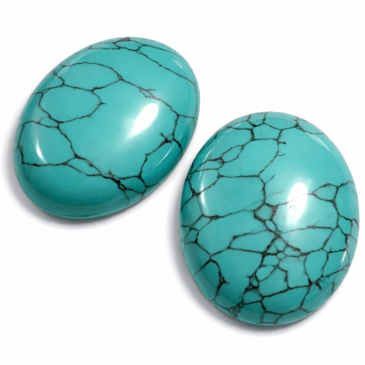 40x30mm Turquesa Reconstituída Coubuchón Oval (Un)
