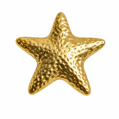 Colgante Bañado Oro Texturado Mate Estrella 6,5cms (Unidad)