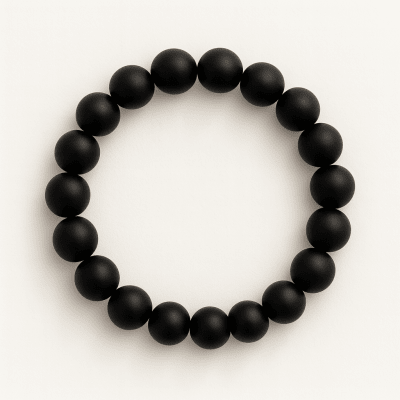 Pulsera Onix Opaco Natural Elasticado 10mm (Unidad)