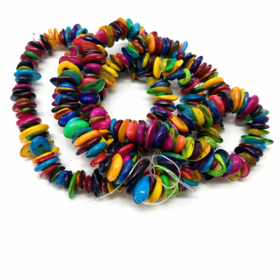Madre Perla Multicolor Rondelle 10mm (Tira)