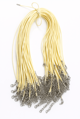 Collar Simil Cuero Crema 2mm Broche (Tira)