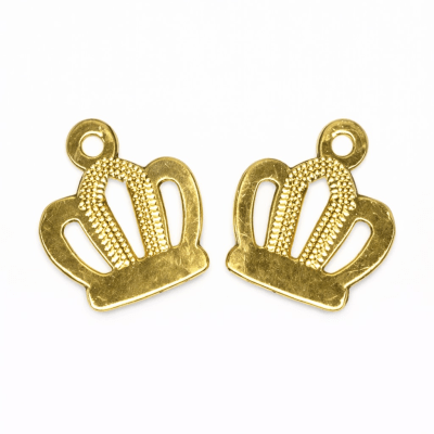Colgante Chiche baño oro 18k Corona Plana 14mm (Un)