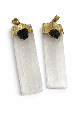 Colgante Selenita con Turmalina Rectangular (Unidad)1