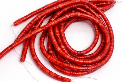 Agata Roja Natural Heishe Tubo 4x3mm (Tira)1