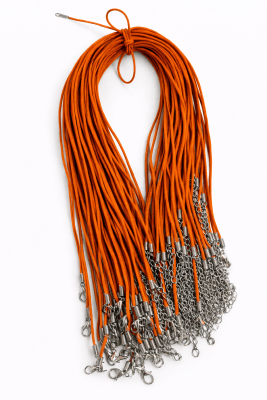 Collar Hilo Tripolino Orange Opaco Broche 2mm (Tira)