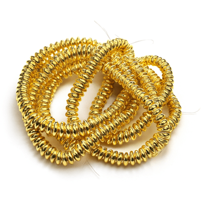 Hematita Dorada Rondelle 7x4mm (Tira)1