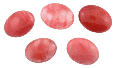 25x18mm Cuarzo Cherry Coubuchón Oval (Un)