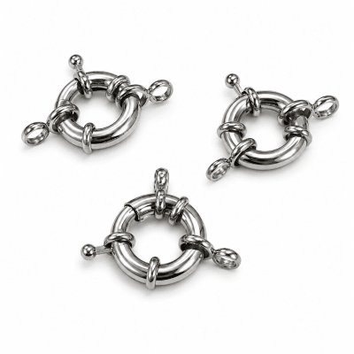 Broche Timón Plateado Nickel 13mm (Unidad)