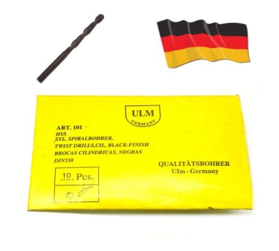 Broca 1.0mm Acero Rápido Alemana (10 Unidades)1