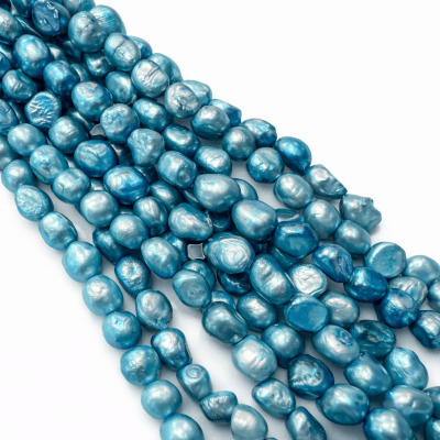 Perla Natural Nugget Celeste (Tira)