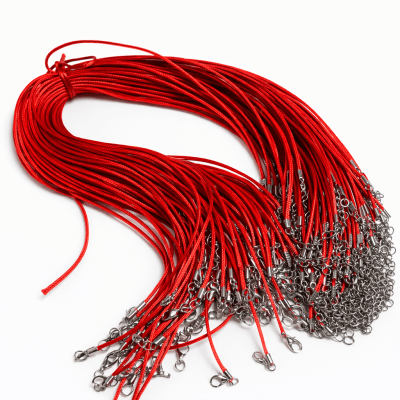 Collar Simil Cuero Rojo 2mm Broche (Tira)1