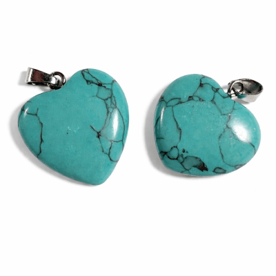 Colgante Turquesa Reconstituída Corazón 18mm (Unidad)