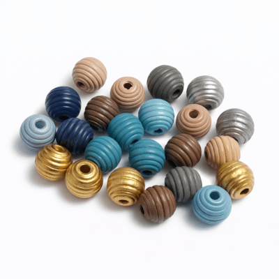 Cuentas de Madera Colores Mate Redonda 15mm (Pack)1