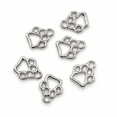 Colgante Plateado Huella Perro (10 Unidades)1