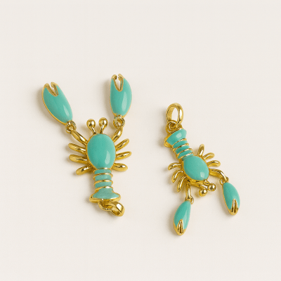 Colgante Langosta Esmaltado Calipso Baño Oro 18k (Unidad)1