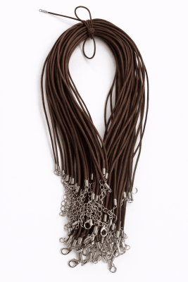Collar Hilo Tripolino Café Oscuro Broche 2mm (Tira)1
