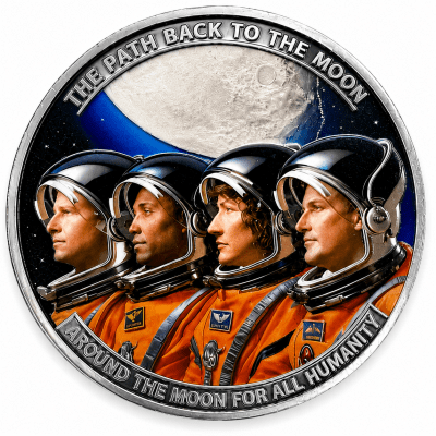 Moneda Metal Conmemorativa Viaje Espacial Artemis II